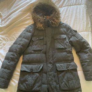 Moncler Aymon Giubbotto Wool down jacket with fur hood
